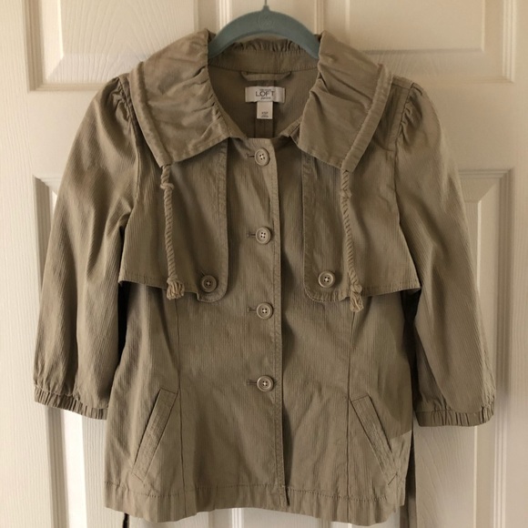 LOFT XSP Khaki 3/4 sleeve jacket - Picture 8 of 8